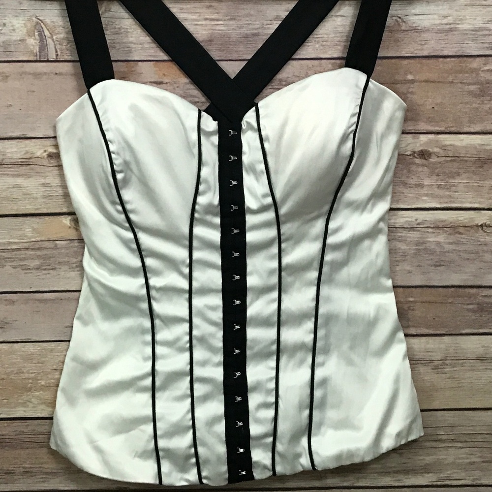 Charlotte Russe Black and White Corset Top